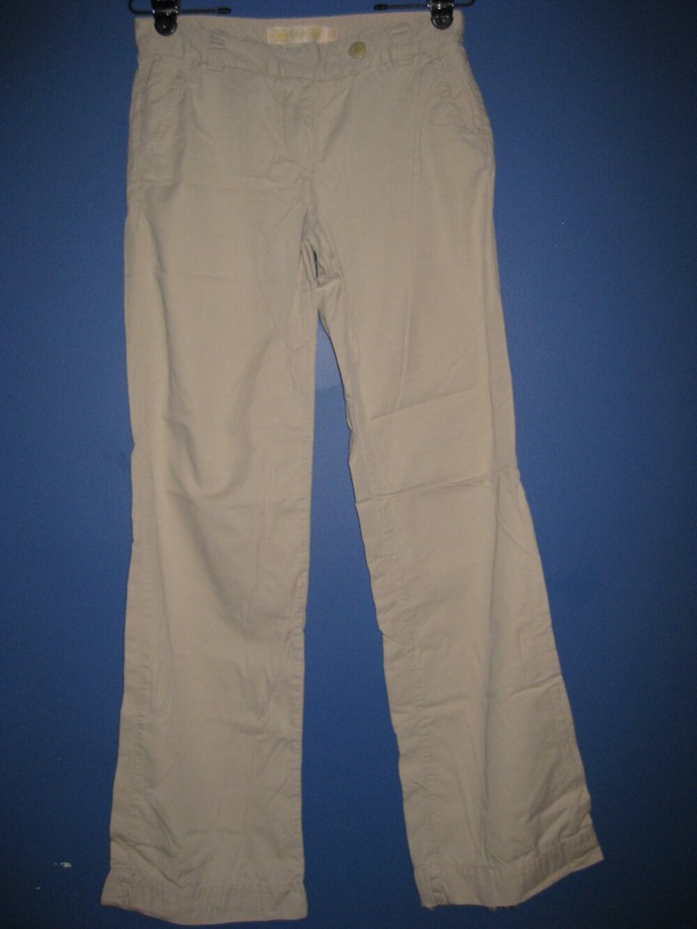Women's Khaki Colored J Crew 100% Cotton Chino's Size 4 Tall